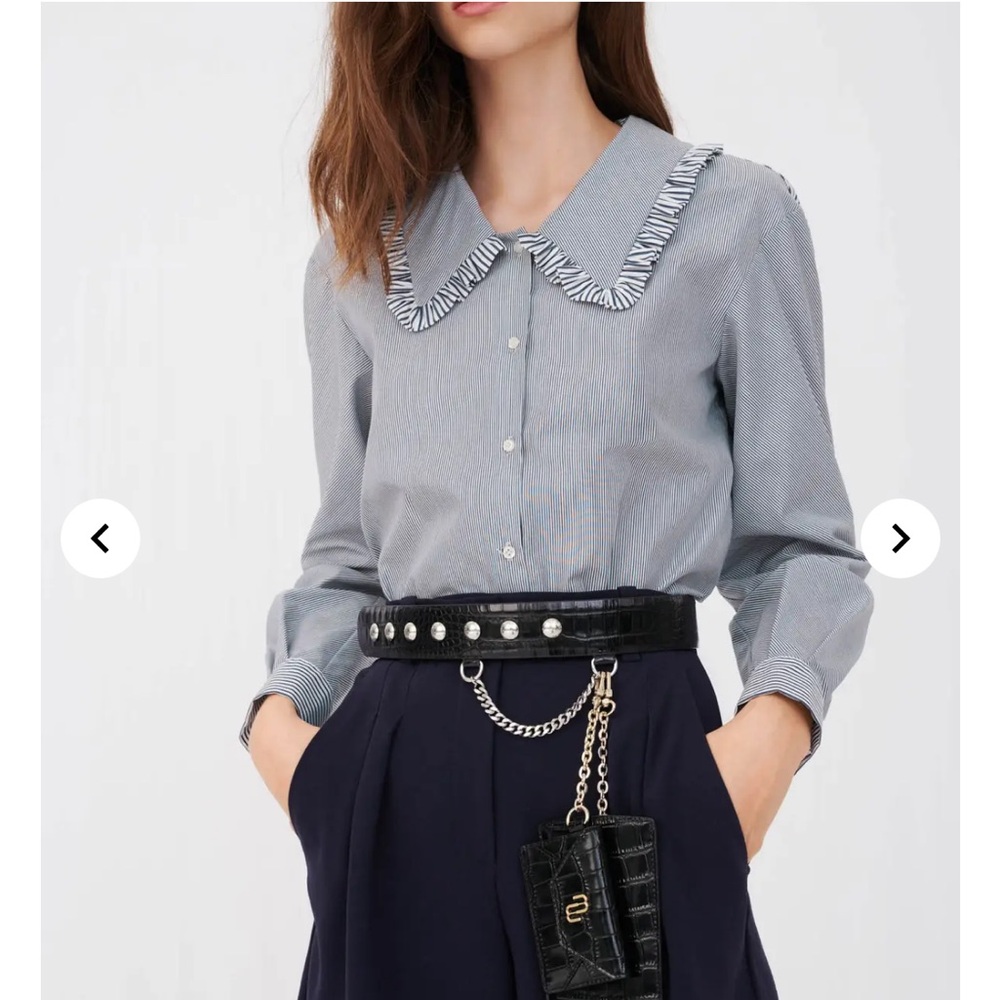 Maje Blue Striped Blouse